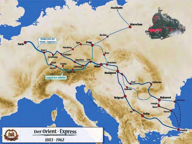 A Párizstól Isztambulig közlekedő expressz több európai országon végighaladva tette meg útját (3. ábra).