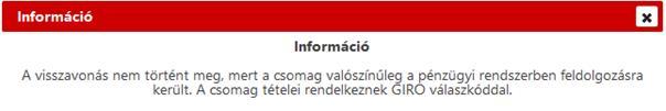 üzenet jelenik meg: 4. Inkasszó EDIFACT állomány módosítás bizonylatszám Az inkasszó EDIFACT állomány generálása során az állományban a 33.