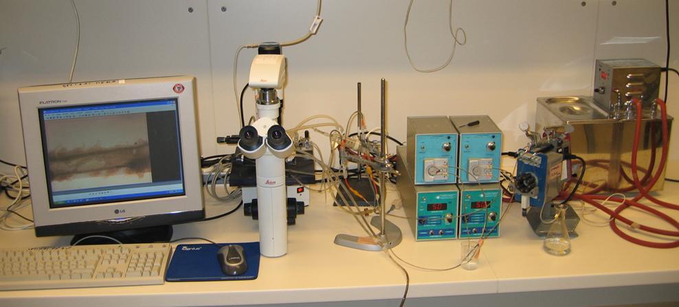 9. ábra: Digitális nyomás angiográfiához alkalmazott berendezések Az in vitro vizsgálatokhoz használt nkr oldat összetétele (mmol/l): NaCl 119, KCl 4,7, NaH 2 PO 4 1,2, MgSO 4 1,17, NaHCO 3 24, CaCl