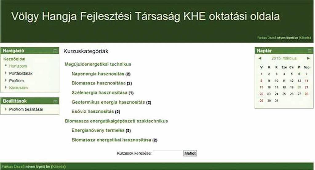 24 Módszertani bevezetők: az új generációs tanulási módszerek és könyezetük 10. kép: SZEMESZ MOODLE 1.8.