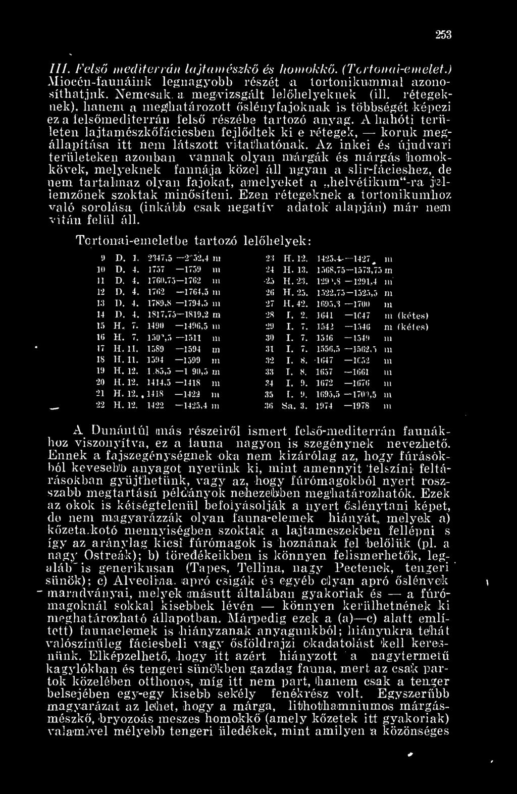 A hahóti területen lajtamészkfáciesben fejldtek ki e rétegek, koruk megállapítása itt nem látszott vitathatónak.