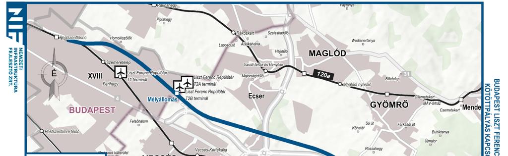 Elkerülő nyomvonal 29 km, 160 km/h Az elkerülő nyomvonal