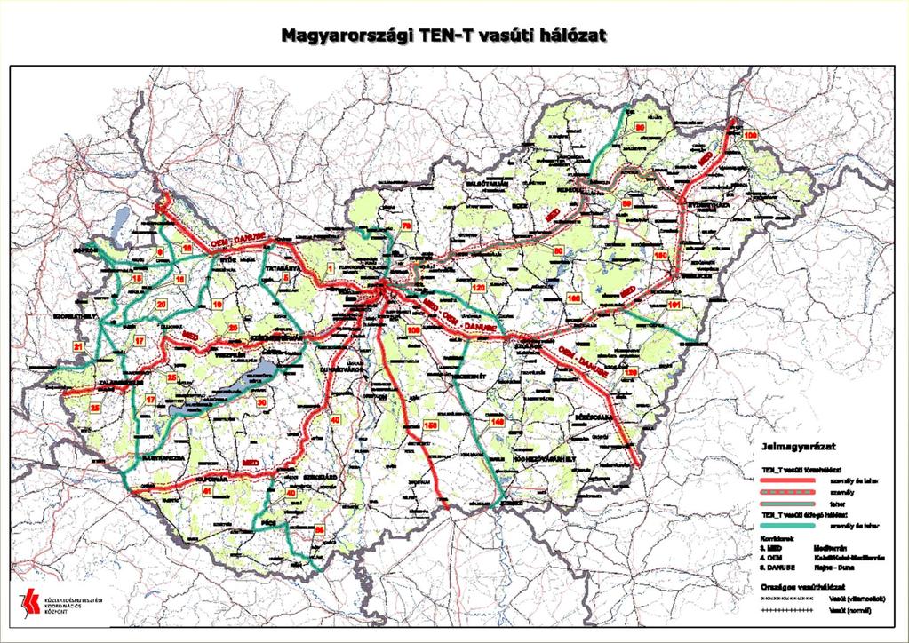 Átépített vonalszakasz Folyamatban lévő EU fejlesztés Kínai hitelből tervezett fejlesztés Baross