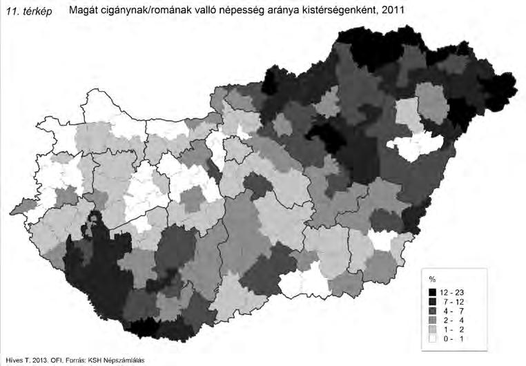 A cigány, roma lakosság iskolázottsága és területi elhelyezkedése Az iskolázottság szintjében ma is jól érzékelhető az elmaradás a népesség többségétől, bár a korábbi kutatások alapján tudhatjuk,