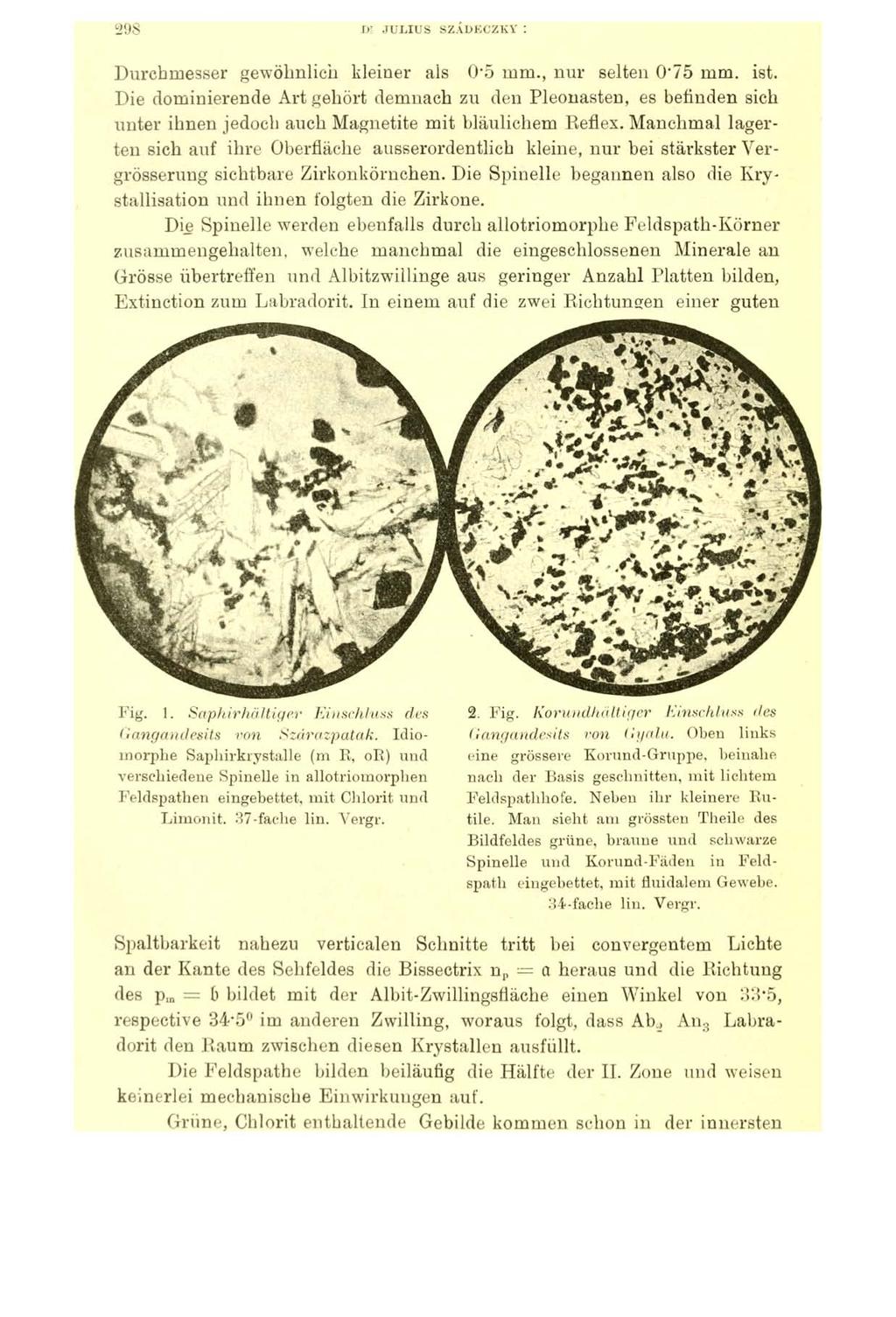 29$ D' JULIUS SZÁDECZKV : Durchmesser gewöhnlich kleiner als 05 mm., nur selten 0 75 mm. ist.