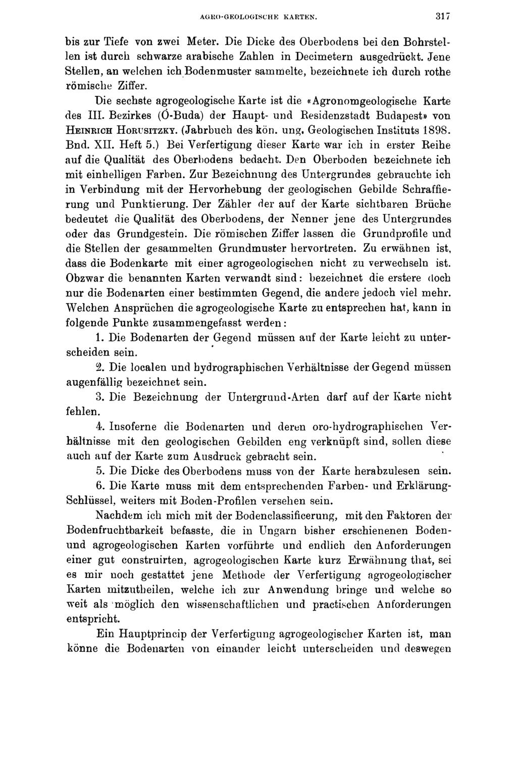 AGRO-GEOLOGISCHE KARTEN. 317 bis zur Tiefe von zwei Meter. Die Dicke des Oberbodens bei den Bohrstellen ist durch schwarze arabische Zahlen in Decimetern ausgedrückt.