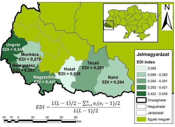 ábra: Kárpátalja nemzetiségi megoszlása az 1989-es (balra) és 2001-es (jobbra) népszámlálás adatai alapján (Forrás: Kárpátalja Megye Statisztikai Hivatal saját