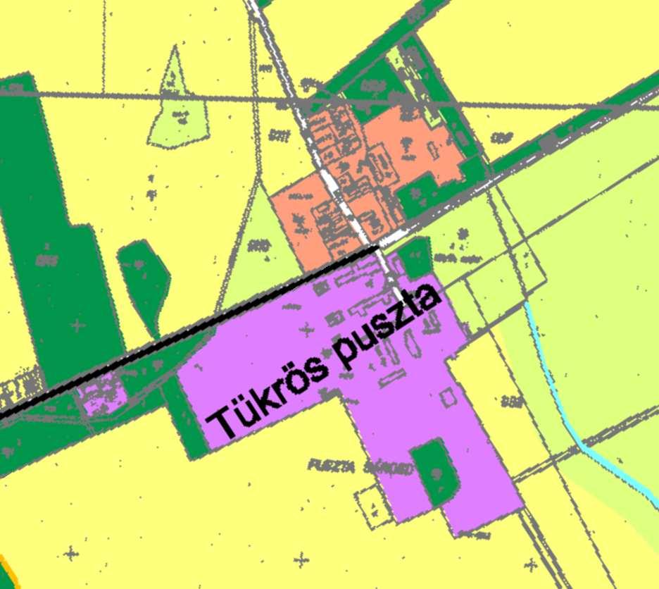 8. Tükrös puszta hatályos településszerkezeti terv kivágat új