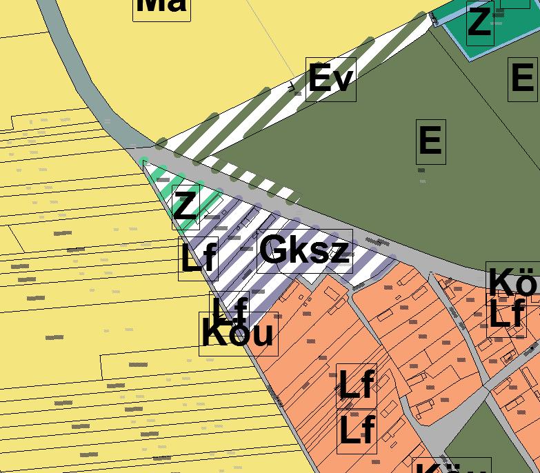 Lf területfelhasználás helyett K-energia terület kijelölése Az