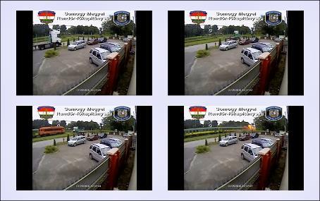 6. ábra: Az eset a rögzített videófelvételen A felvételből megállapítható, hogy az esetben részes közúti jármű vezetője nem észlelte a menetirányát tekintve mögüle érkező személyvonatot, s azt sem