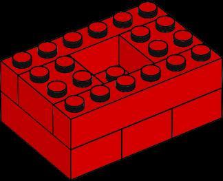 szükséges 3 db. piros 2x4-es LEGO kocka, 2 db.