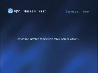 válassza ki a Műszaki Teszt pontot, majd nyomja meg az gombot.