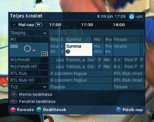Felvétel a Műsorújságon keresztül A mediabox segítségével jövőbeli időpontokra is beállíthat felvételt.