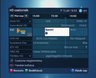 a sugárzott HD-adás automatikusan 720 vagy 1080 soros felbontásra módosítja a megjelenést, viszont amikor csatornát vált 720 soros adásról 1080 soros adásra (vagy fordítva), akkor előfordulhat némi
