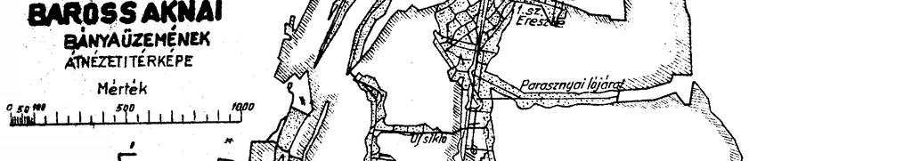 Baross-akna térképe 1943-ban 1929-36 között művelték a