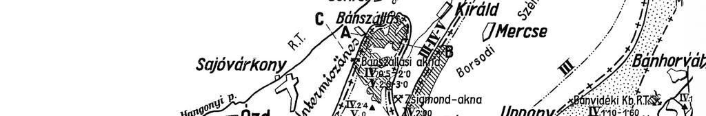 Az Ózdvidéki szénmedence átnézeti térképe 1919-ben Vécsei,