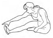 Üljön le és nyújtsa ki jobb lábát. Bal lábát hajlítsa be úgy, hogy a talpa jobb combja belső felére nézzen.