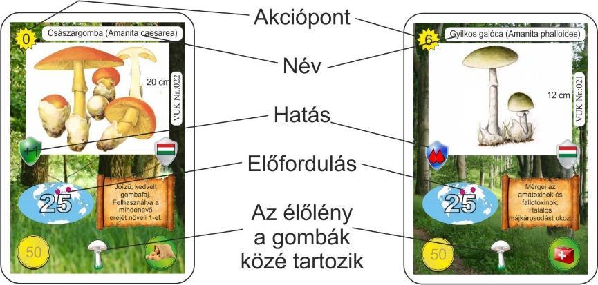 2. Gombák, növények A gombák hatása: a tápláléklánc szabály alapján az őket fogyasztó (mindenevő) állatok erejét egy körig növelhetik 1-el, vagy ha mérgezőek, akkor az ellenfél állatára