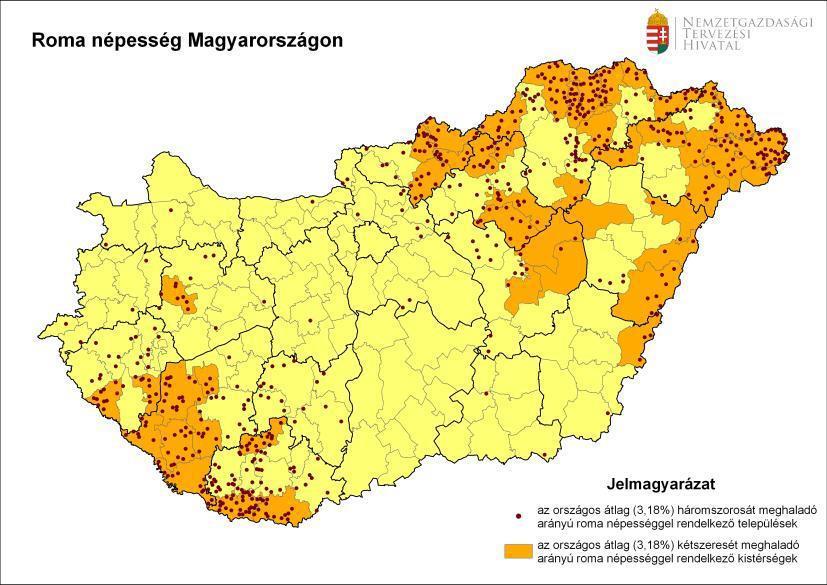 Forrás: KSH, népszámlálási adatok, Országos Fejlesztési és Területfejlesztési Koncepció tervezet, 86. o. http://www.nth.gov.