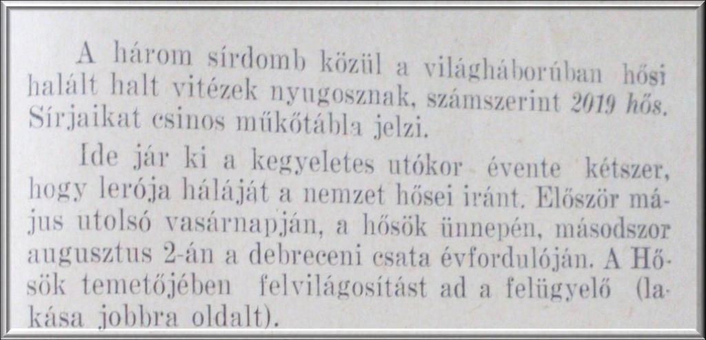 1923-ban hősi és hadifogoly-temetők szabályozása: