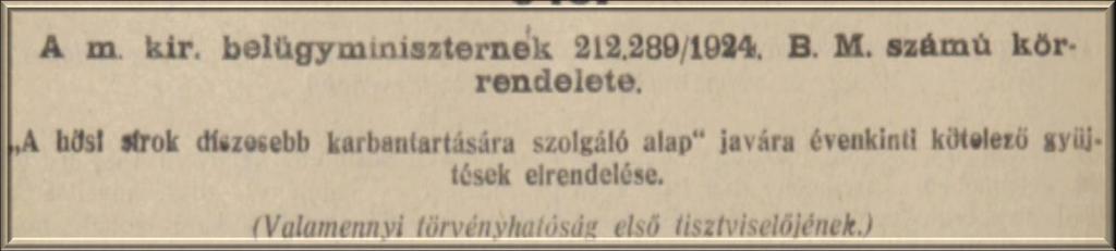 kiadvány 1927) 1924-től rendelettel szabályozott