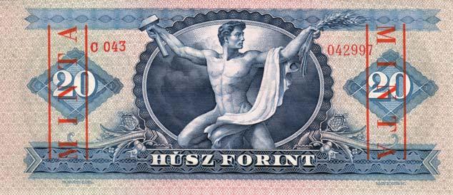 20 Forint Bankjegy 1962 Budapest Tervezô /Entwerfer/ Horváth Endre és Nagy Zoltán mint elôzô /wie vorher/ Kupa-Ambrus: 458, Rádóczi: 180.