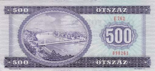 500 Forint Bankjegy MINTA perforáció és felülnyomás /Muster Überdruck und Perforation/ 1969, 1975, 1980, 1990 Budapest Tervezô