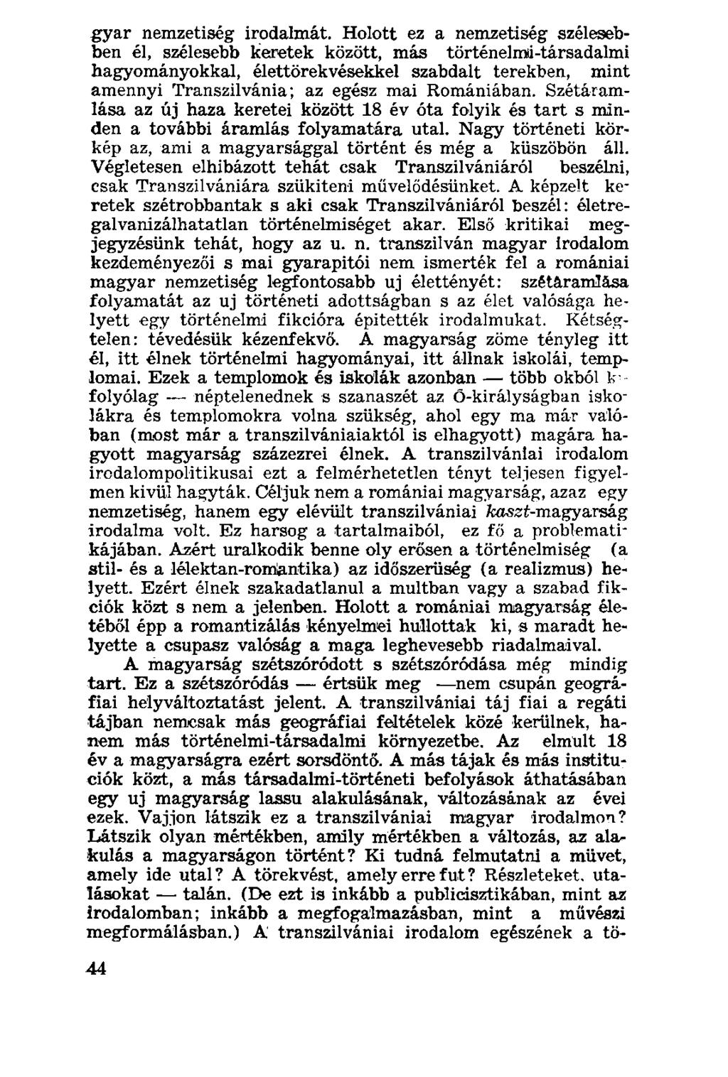 gyar nemzetiség irodalmát.