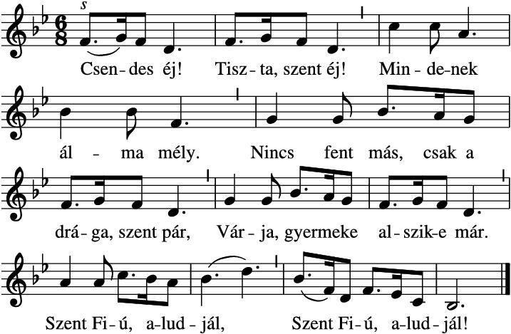 167 - Csendes éj! Tiszta, szent éj! F. X. Gruber 1787-1863 584 - Karácsony ünnepén Ph. Hayes 1738-1797 179 - Nékünk születék mennyei Király Gregorián himnuszból, Debrecen 1778 1. Csendes éj! Tiszta, szent éj! Mindenek álma mély.