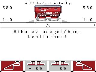 Hibaüzenetek és lehetséges okok 6 6.2 Hárítsa el az üzemzavart/hibát 6.2.1 A hibaüzenet nyugtázása A hibaüzenet a kijelzőn kiemelten és figyelmeztető szimbólummal jelenik meg. 6.1 ábra: Hibaüzenet (példa: adagolóberendezés) Hibaüzenet nyugtázása: 1.
