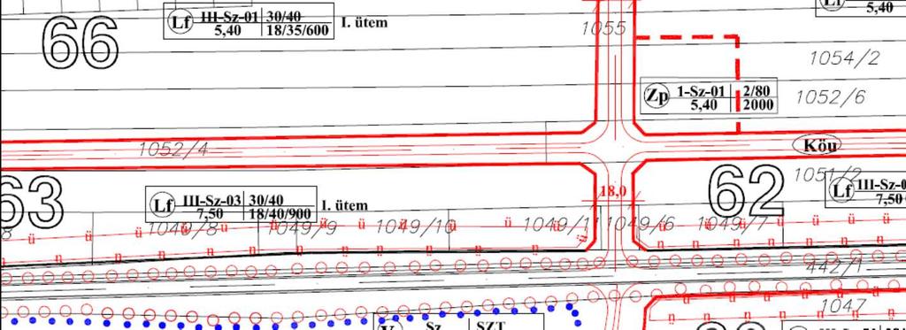 Értékelés és javaslat A szabályozási terv módosulása A közút számára kijelölt 1075 hrsz-ú telek szélessége 19,0m.