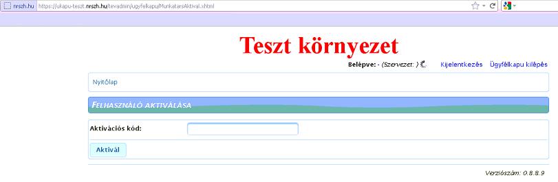 Az Ügyfélkapun történt sikeres belépés esetén rövid időre megjelenik ez a képernyő: Ezt követően az Ügyfélkapu átirányítja Önt az NRSZH TEVADMIN rendszerébe: abban az esetben, ha már használta a