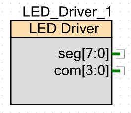 Szegmens vagy mátrix kijelző meghajtó Akár 8 RGB 7-szegmens számkijelző Akár 8 14 vagy or 16-szegmens számkijelző Akár 192 LED (8x8 RGB mátrix) Aktív magas vagy aktív alacsony
