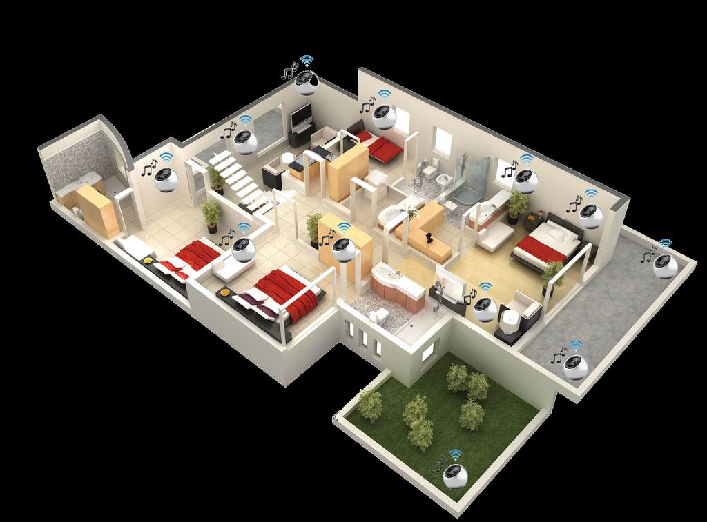 Multi Room Audio intelligens zene Képzelje el, hogy épp zenét hallgat a nappa- vagy akár az összes helyiségben egyszerre.