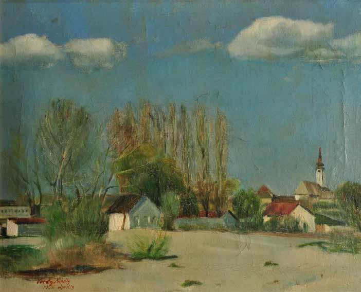 tétel VIDOVSZKY BÉLA ( 1883-1973 ) Templom kert 73 x 58 cm Olaj,