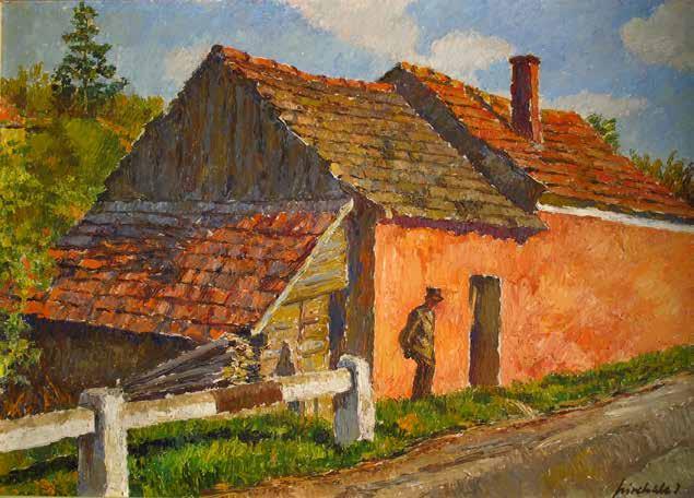 85. tétel FARKASHÁZY MIKLÓS ( 1895-1964 ) Nyári este 40 x 28 cm