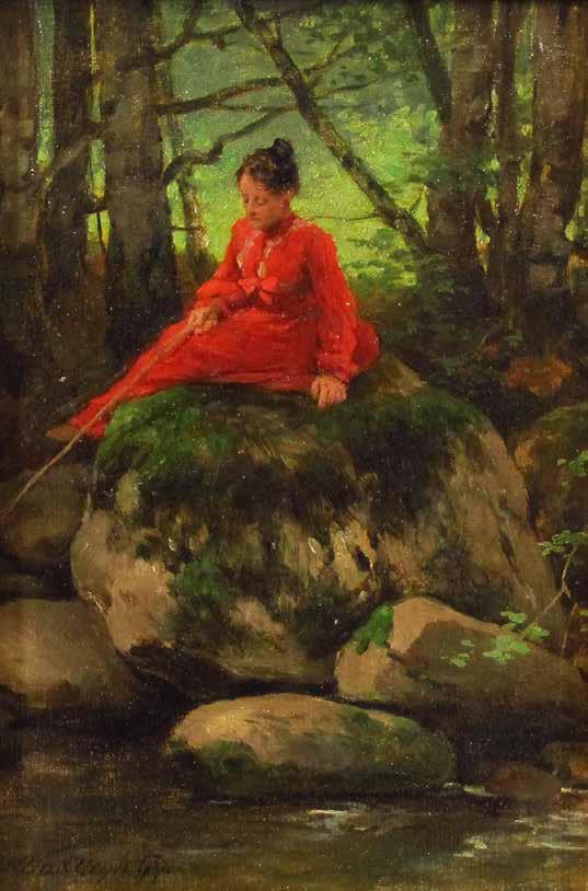 tétel VASTAGH GYÖRGY ( 1834-1922 ) Piros ruhás lány 25 x 18 cm