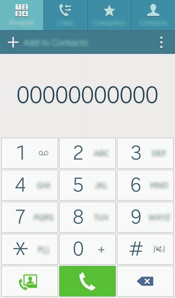 2 Érintse meg a Billentyűzet lehetőséget, és adjon meg egy telefonszámot.