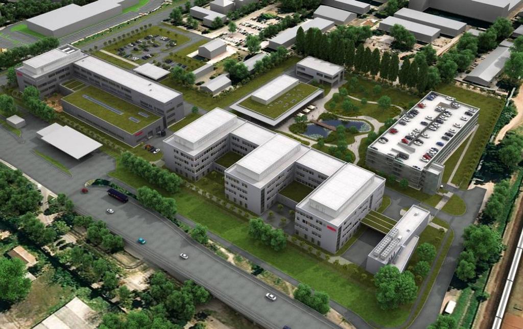 Robert Bosch Központ Kőbányán Barnamezős területen