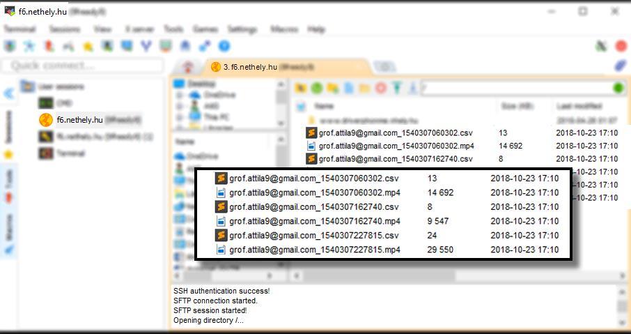 26. ábra: FTP tárhely Az adatszinkronizációs modulnak még egy feladata van, ez pedig az új, okosabb mély neurális hálózat letöltése.
