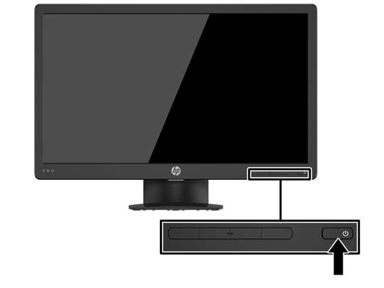 A monitor bekapcsolása 1. A számítógép bekapcsolásához nyomja meg a bekapcsoló gombot. 2. A monitor bekapcsolásához nyomja meg a bekapcsoló gombot az előlapon. VIGYÁZAT!