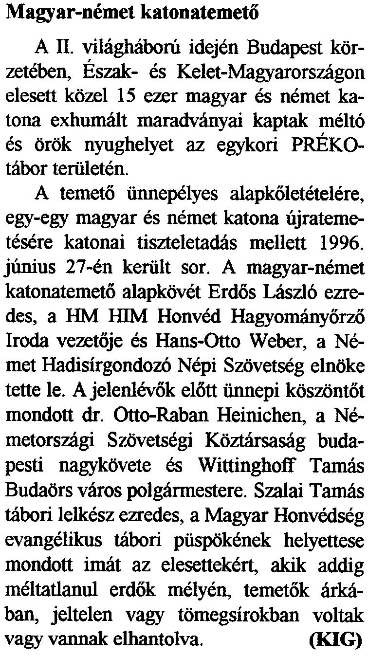 Magyar-nemet katonatemeto A II.
