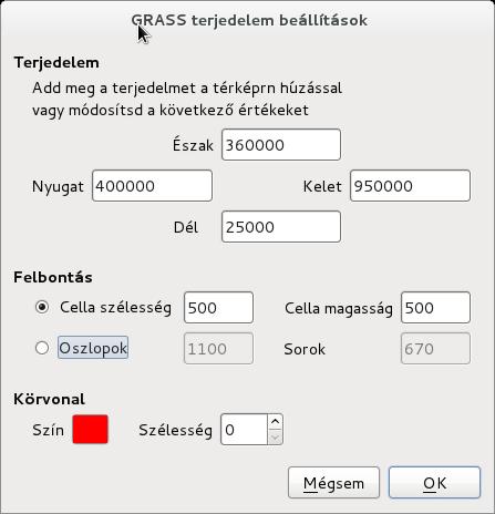 Az aktuális terjedelem és a felbontás beállításával kezdjük a munkát.