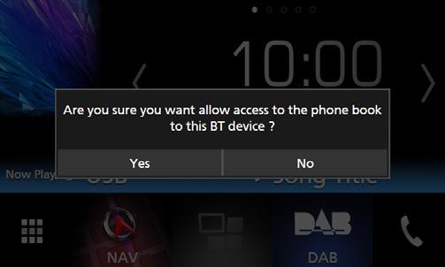 Bluetooth alapú vezérlés 3. lépés: Telefonkönyv átvitele Adja meg, hogy kívánja-e átmásolni a telefonkönyvében szereplő adatokat.