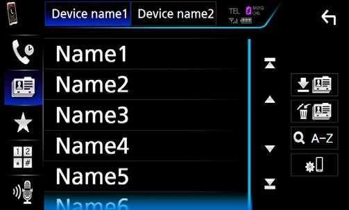 2 Érintse meg a [ ] gombot. 3 Adja meg a kezdőbetűt. ÑÑHangfelismerés Eléri az ehhez az egységhez csatlakoztatott mobiltelefon hangfelismerés funkcióját is.