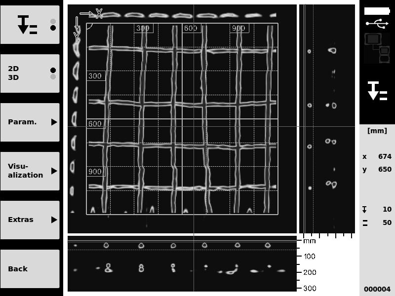 5.3 Projektek és adatok kezelése Egy projekten belül kezelhetők egyszerre a Ferroscan- és X-Scan adatok. 5.3.1 PS 1000 X-Scan-projektek és -adatok kezelése 4 A "Projects" almenüben kezelhetők