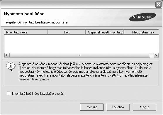 Módosíthatja a nyomtatónevet is, megoszthatja a nyomatót a hálózaton, alapértelmezettként állíthatja be a nyomtatót, és módosíthatja az egyes nyomtatók portnevét. Kattintson a Tovább gombra.
