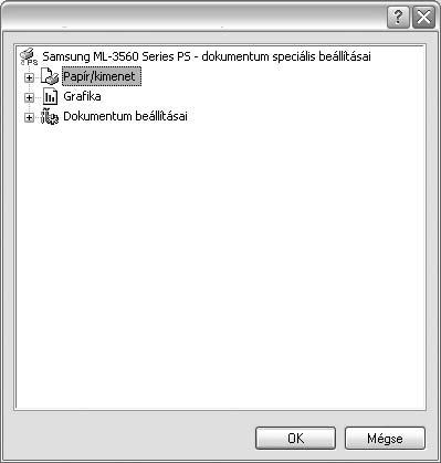 4 A Windows PostScriptillesztőprogramjának használata(csak ML-2570/ML-2571N) Speciális A speciális beállítások módosításához kattintson a Speciális gombra.