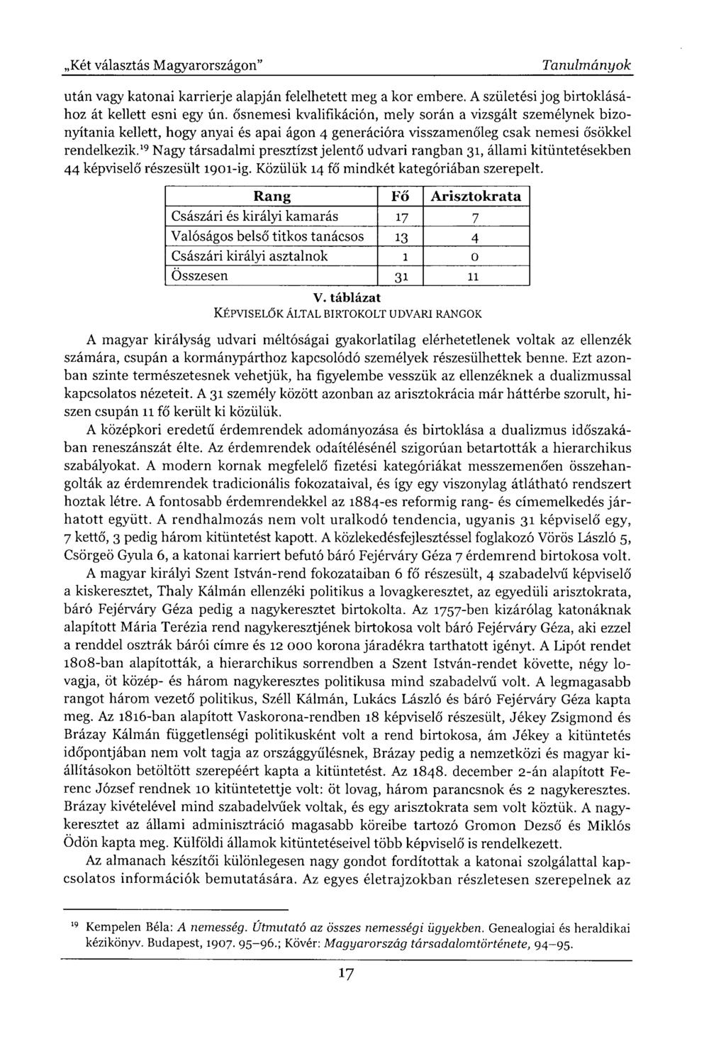 után vagy katonai karrieije alapján felelhetett meg a kor embere. A születési jog birtoklásához át kellett esni egy ún.