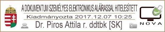 45. A CSMRFK kiadmányozási, illetve aláírási jogosultsággal rendelkező munkatársai által használt elektronikus aláírás és annak grafikus megjelenítése tartalmazza legalább: a),,a dokumentum személyes